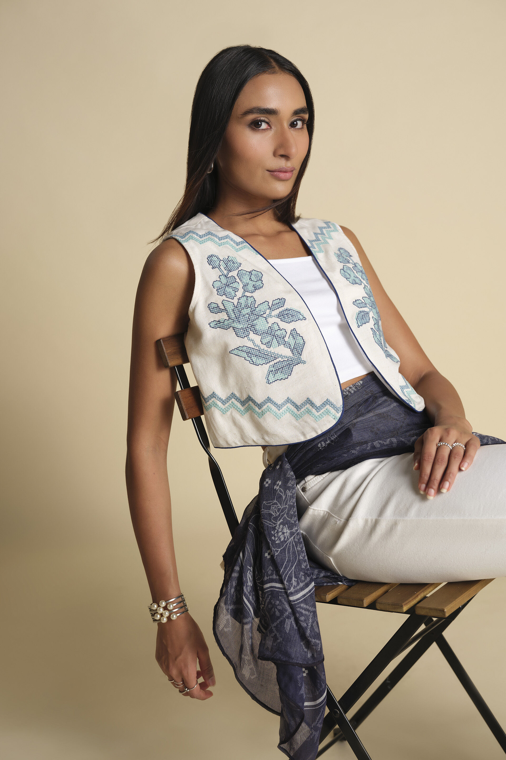 Serene Indigo Jacket, Natural, image 13